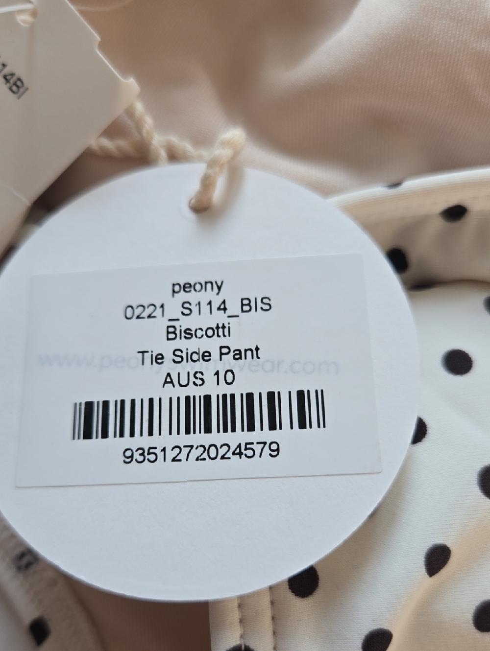 Peony Womens Polka Dot Side Tie Swim Bottom Separates Swimsuit Beach Size 6 NWT - Picture 8 of 8